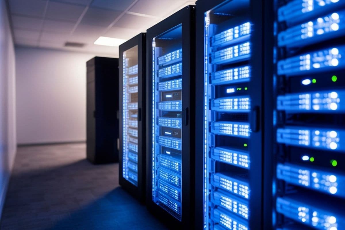 Server rack in data center